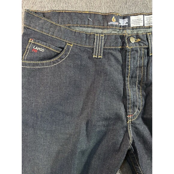 NEW Lapco Men’s Sz 44x30 FR Flame Resistant Modern Workwear Blue Jeans Dark Wash - Picture 6 of 11